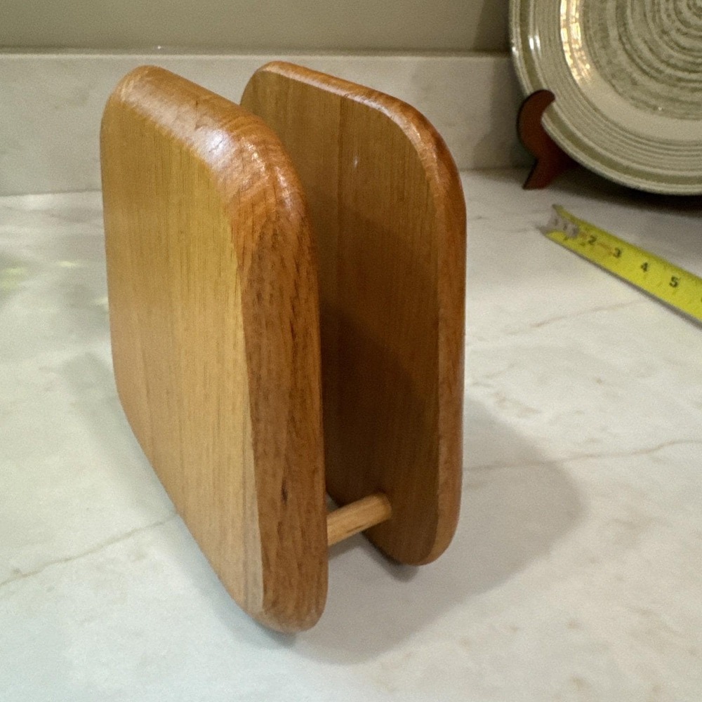 Hand made Solid Oak Wood Napkin Holder